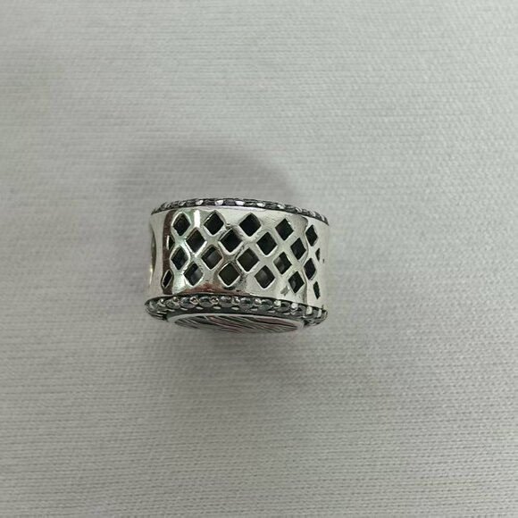 Pandora Pink Zebra Print String Charm Pendant, S925 Silver Jewelry - Picture 3 of 4